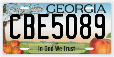 GA license plate CBE5089