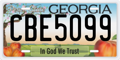 GA license plate CBE5099