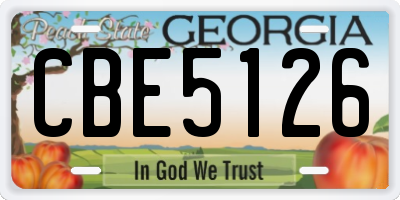 GA license plate CBE5126