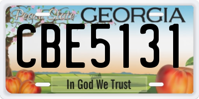 GA license plate CBE5131