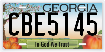 GA license plate CBE5145