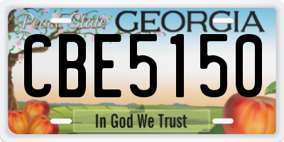 GA license plate CBE5150