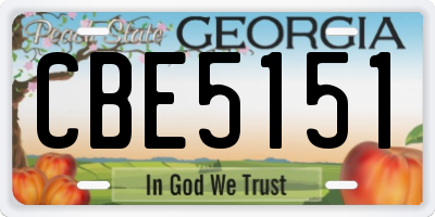 GA license plate CBE5151