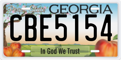 GA license plate CBE5154