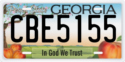 GA license plate CBE5155