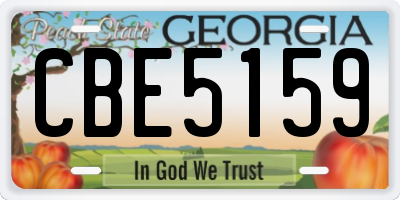 GA license plate CBE5159