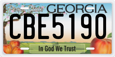 GA license plate CBE5190