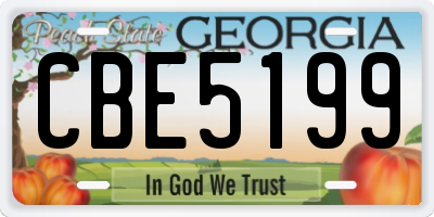 GA license plate CBE5199