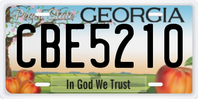 GA license plate CBE5210