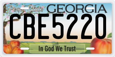 GA license plate CBE5220