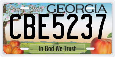 GA license plate CBE5237
