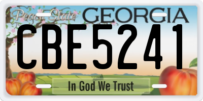 GA license plate CBE5241