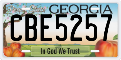 GA license plate CBE5257