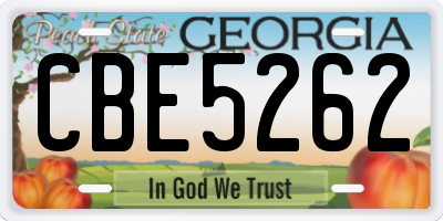 GA license plate CBE5262