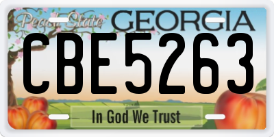 GA license plate CBE5263