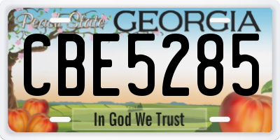 GA license plate CBE5285
