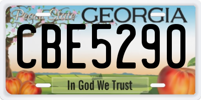 GA license plate CBE5290