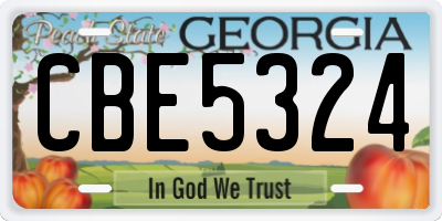 GA license plate CBE5324