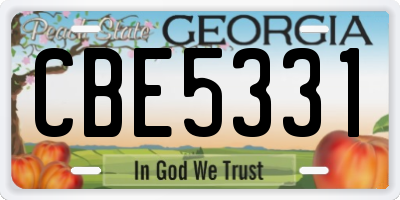 GA license plate CBE5331
