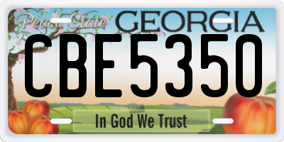 GA license plate CBE5350