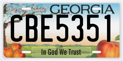GA license plate CBE5351