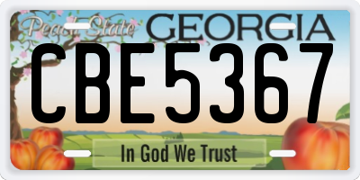 GA license plate CBE5367