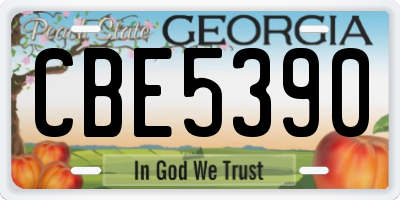 GA license plate CBE5390