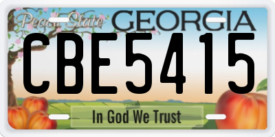 GA license plate CBE5415