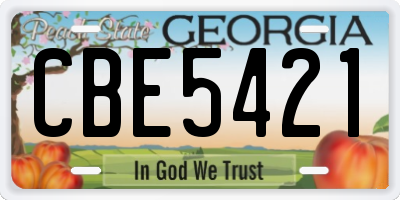 GA license plate CBE5421