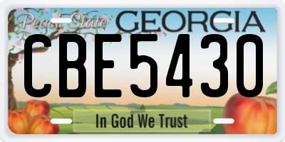 GA license plate CBE5430