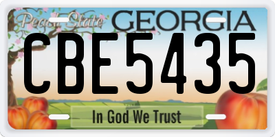 GA license plate CBE5435