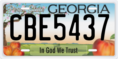 GA license plate CBE5437
