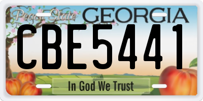 GA license plate CBE5441