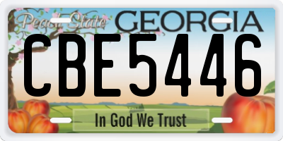GA license plate CBE5446