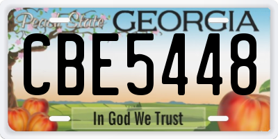 GA license plate CBE5448