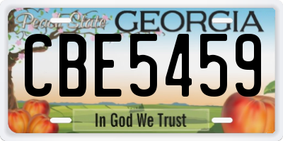 GA license plate CBE5459