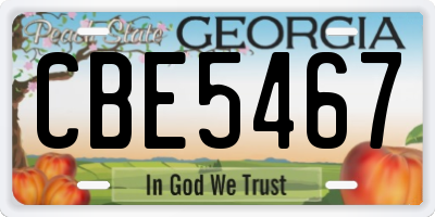GA license plate CBE5467
