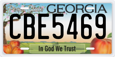 GA license plate CBE5469