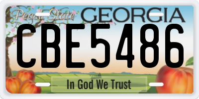GA license plate CBE5486