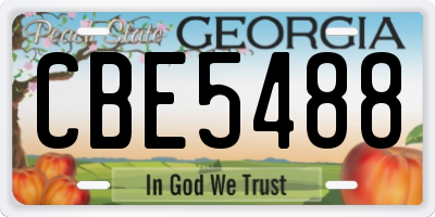 GA license plate CBE5488