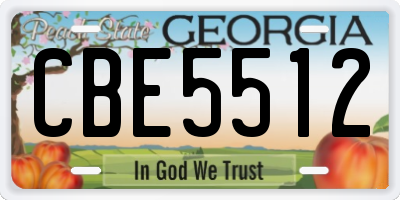 GA license plate CBE5512