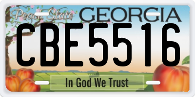 GA license plate CBE5516