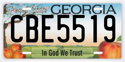 GA license plate CBE5519