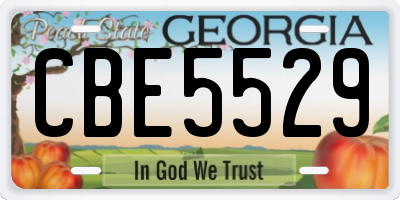 GA license plate CBE5529