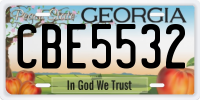 GA license plate CBE5532