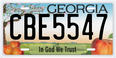GA license plate CBE5547