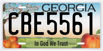 GA license plate CBE5561