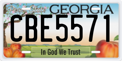GA license plate CBE5571
