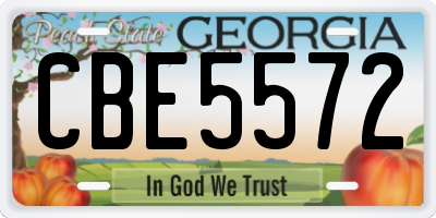 GA license plate CBE5572