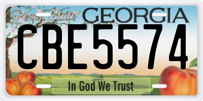 GA license plate CBE5574